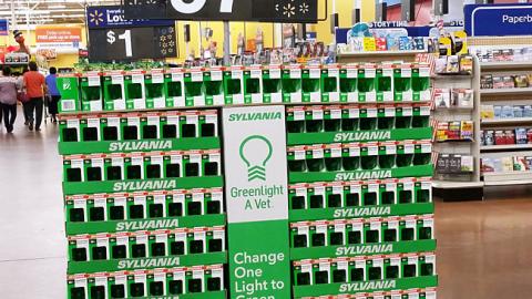 Sylvania Walmart 'Greenlight a Vet' Pallet