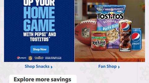 Walmart PepsiCo 'Up Your Home Game' Email