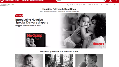 Target Huggies Special Delivery Landing Page