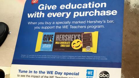 Walgreens Hershey 'Give Education' Counter Cling