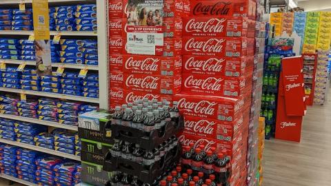 Coca-Cola Jewel Osco 'Win a VIP Experience' Case Stack Sign
