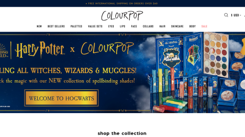 Harry Potter x ColourPop 'Welcome to Hogwarts' Banner Ad