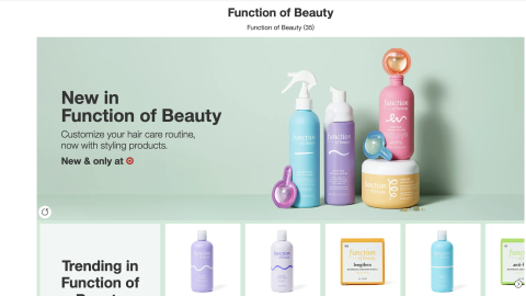 Target Function of Beauty 'Now with Styling Products' Brand Showcase