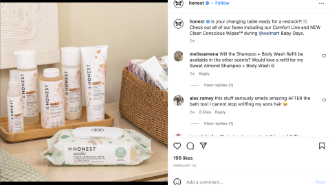 The Honest Company Walmart 'Baby Days' Instagram Update