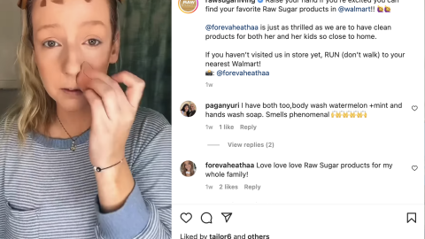 Raw Sugar Walmart 'Clean Products' Instagram Update