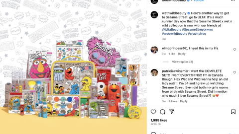 Sesame Street x Wet N Wild Ulta 'A Much Sunnier Day' Instagram Update
