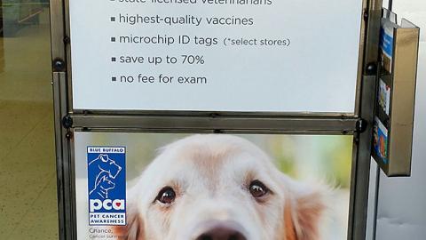 Blue Buffalo Petco 'Help Fight Pet Cancer' Stanchion Sign