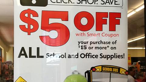 Family Dollar 'Smart Coupons' Window Poster