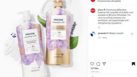 Allure Pantene Costco Sponsored Instagram Update
