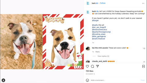 Bark Target 'Holiday Cuteness' Instagram Update