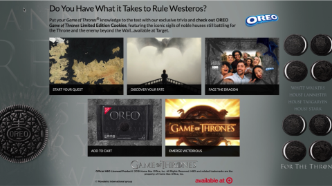 Oreo 'Game of Thrones' Breaktime Media Content Hub