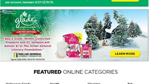 Dollar General Glade 'Winter Collection' Email