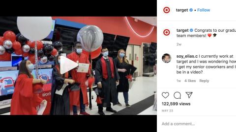 Target 'Graduating Team Members' Instagram Update