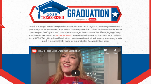 H-E-B 'Texas-Sized Graduation' Web Page