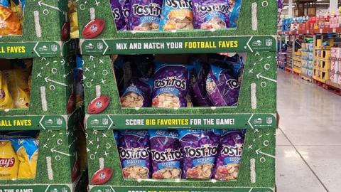 Sam's Club Tostitos 'Mix And Match Your Football Faves' Pallet Display