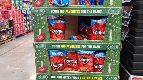 Sam's Club Doritos 'Mix And Match Your Football Faves' Pallet Display