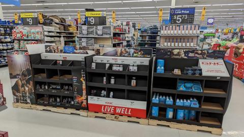 Walmart GNC 'Live Well' Pallet Displays