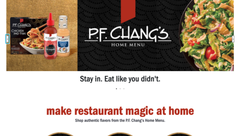 Meijer P.F. Chang's 'Make Restaurant Magic at Home' Web Page