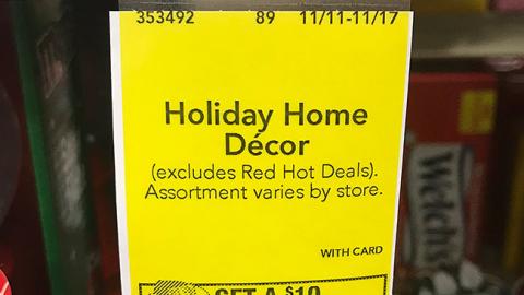 CVS 'Holiday Home Decor' Shelf Tag