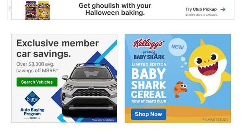 Sam's Club Kellogg's Baby Shark Cereal Email Ad