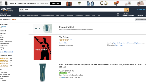 Amazon Belei Search Ad