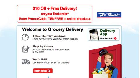 Tom Thumb Grocery Delivery Landing Page