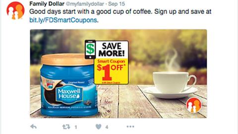 Family Dollar Maxwell House 'Smart Coupon' Twitter Update