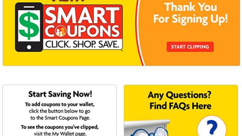 Family Dollar 'Smart Coupons' Web Page