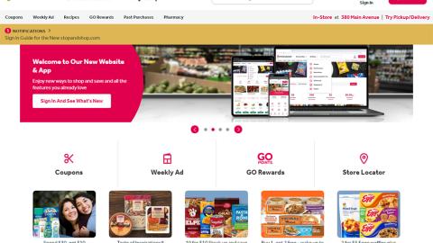 Revamped Stop & Shop Home Page