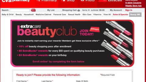 CVS 'Beauty Club' Microsite