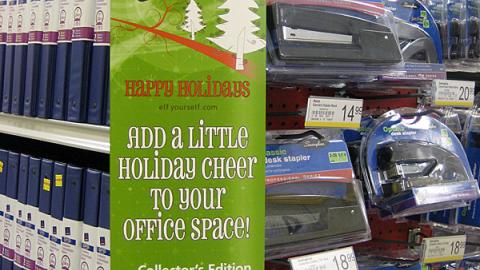 Swingline OfficeMax Holiday Aisle Violator