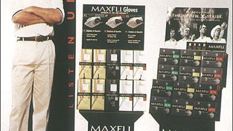 Maxfli Golf Balls/Gloves Display