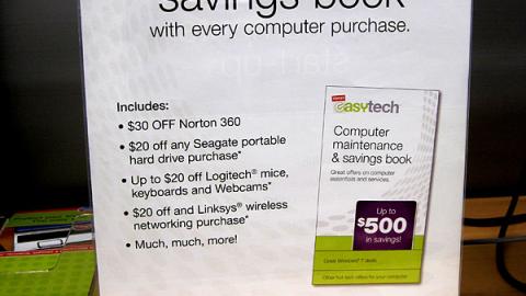 Staples EasyTech Savings Book Counter Sign