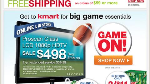 Kmart 'Big Game Essentials' Email