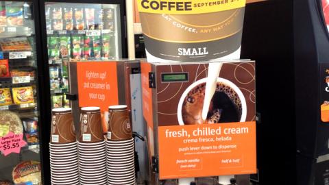 7-Eleven '50-Cent Small Coffee' Countertop Signs