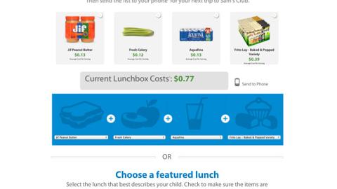Sam's Club 'Lunches for Less' Webpage