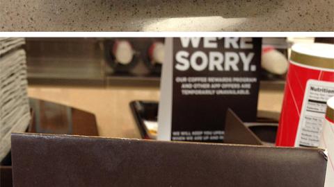 7-Eleven 'We're Back/Sorry' Countertop Sign