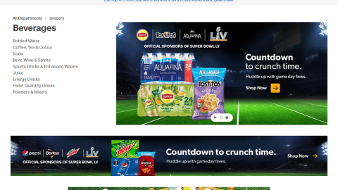 Sam's Club PepsiCo/Frito-Lay Super Bowl LV Ads
